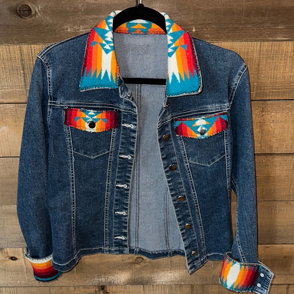 Custom Pendleton Print Jean Jacket